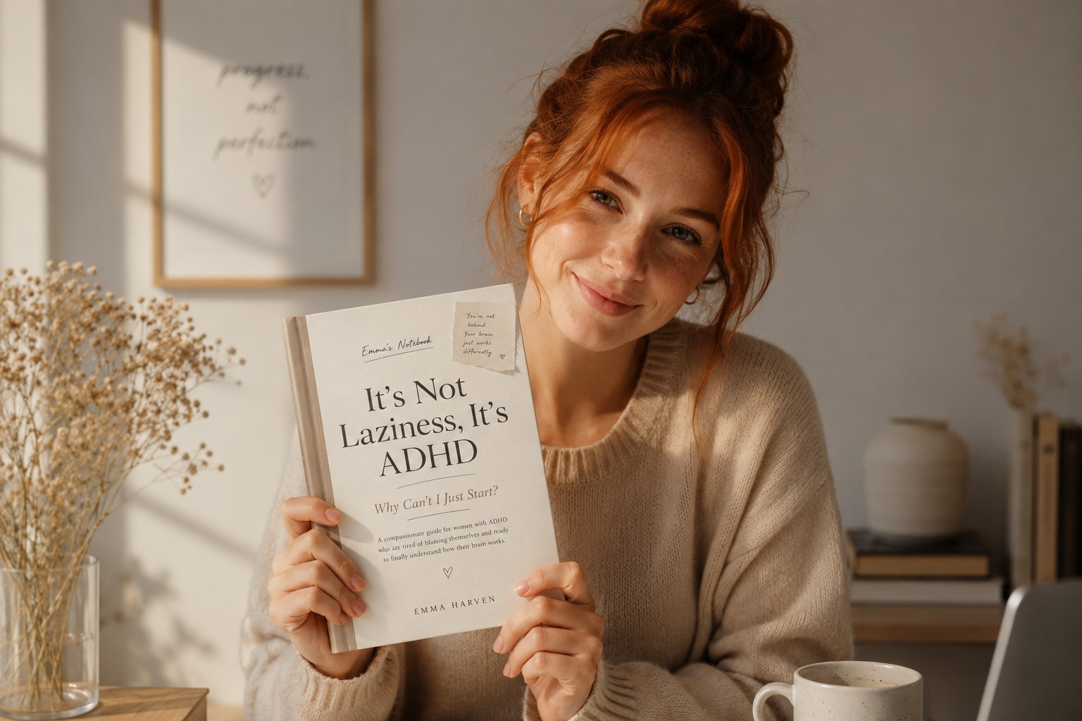 Emma Harven holding her book